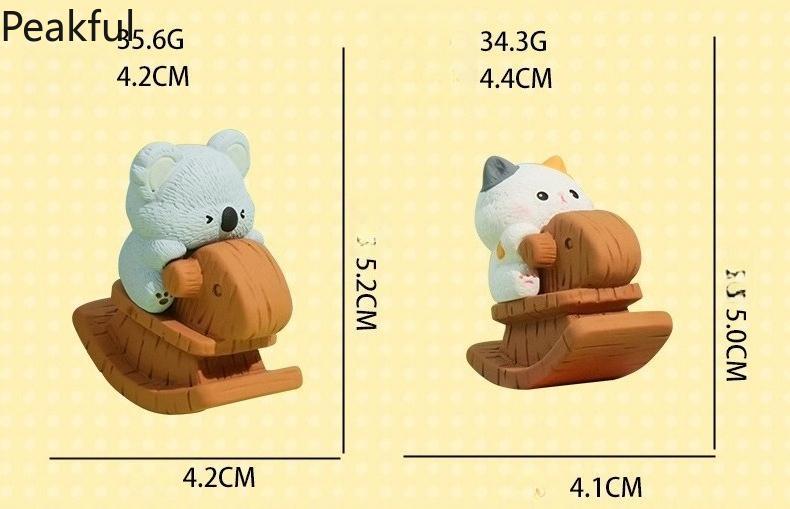 2026 Cute Pets Resin Ornaments – Charming Rocking Horse Figurines, Creative Desktop Decor, Adorable Gift Idea for Pet Lovers, Perfect for Adding Whimsy to Any Room