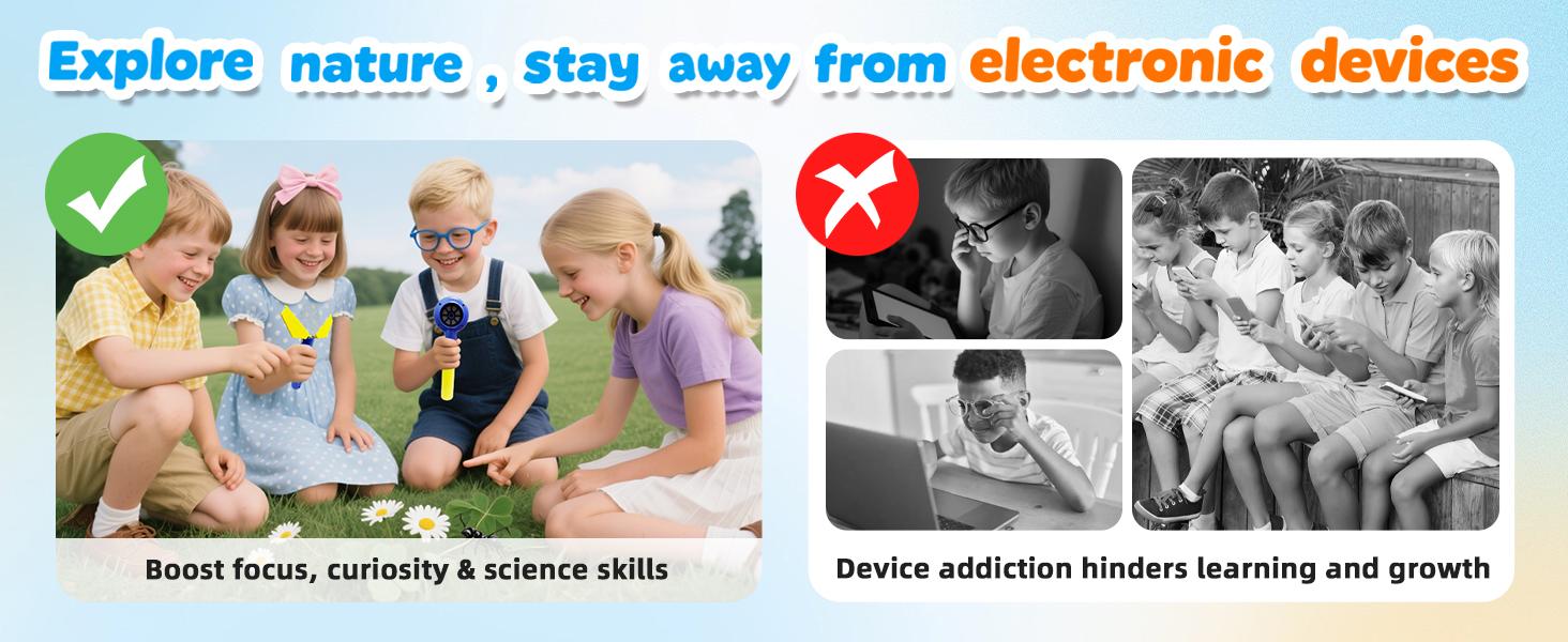 1080P Digital Microscope for Kids with Bug Catcher Kit - Handheld STEM Science Toy, Rechargeable, Portable, Supports 64GB TF Card, Educational Gift for Ages 3-12 (Blue)