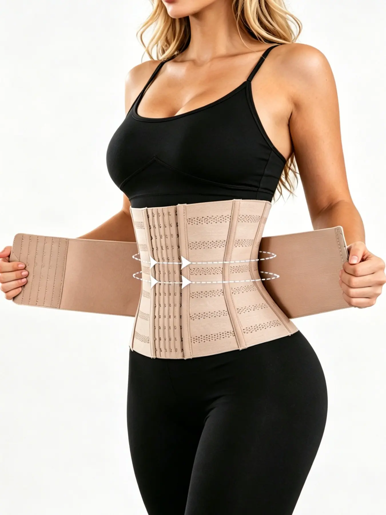 Women's Shapewear Sports Waist Trainer, Dual-Layer Hook Design, High Compression Waist Cincher, Abdominal Control, Sweat Waist Trainer