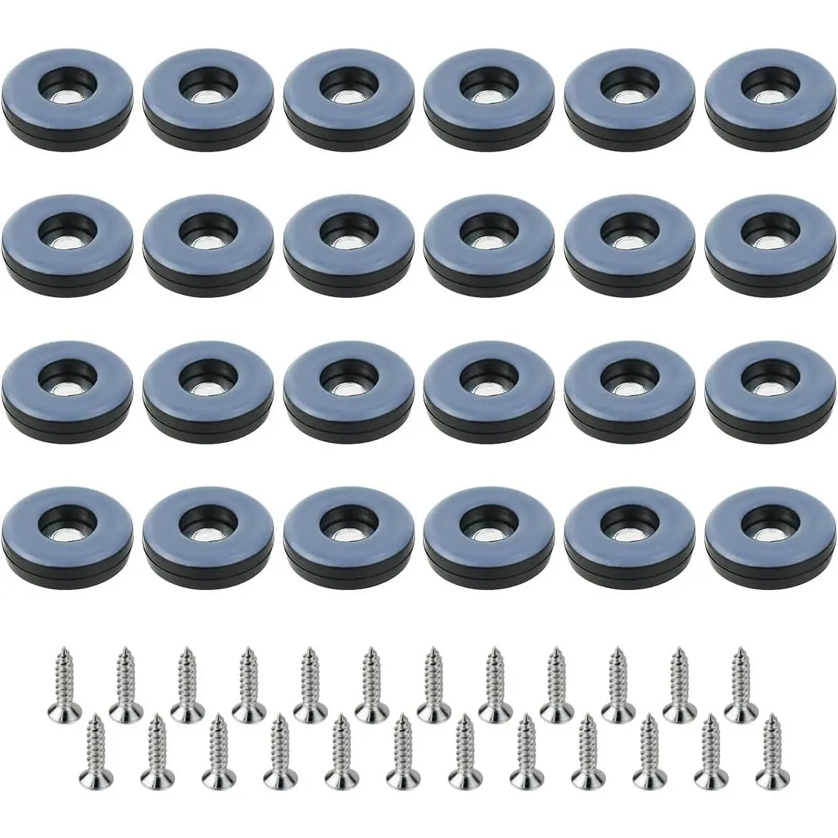 24 Pack Chair Sliders Floor Protectors 1 Inch Teflon Furniture Chair Glides for Effortlessly with Chair  Pads That Protects Your Floor (Screw )
