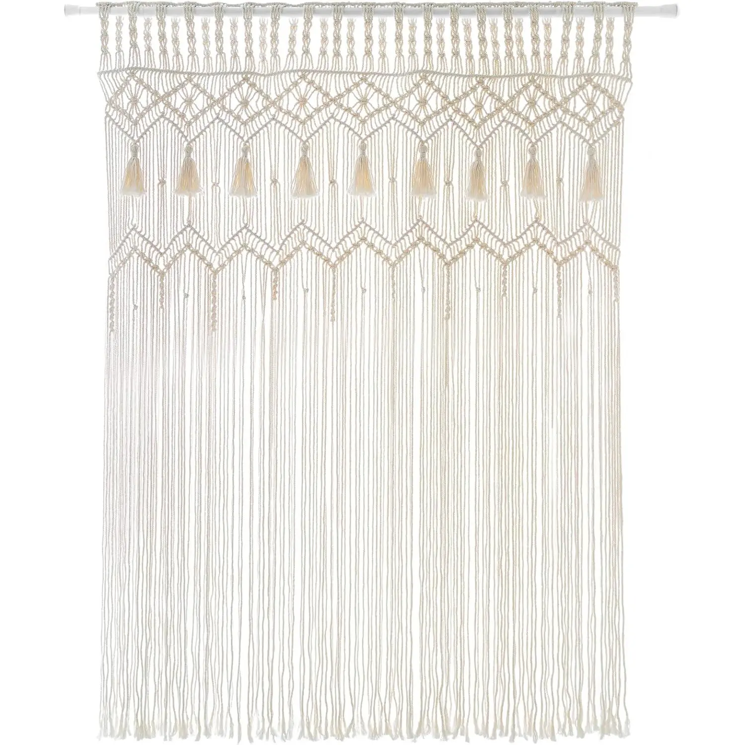 Macrame Curtain, Large Boho Woven Wall , 1 Pack 42"W x 62.9"L |  Bohemian Decor, Window Doorway Wedding Closet Backdrop, Light Filtering , Bedroom Bathroom Living Room