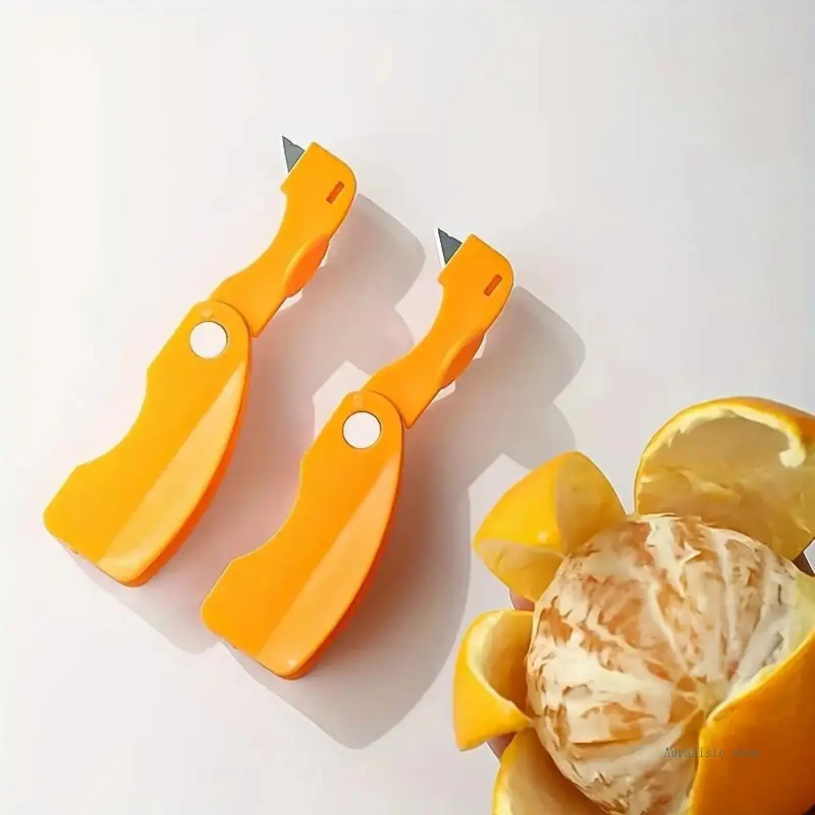 Foldable Handle Orange Peeler, Portable Citrus Remover For Lemon & Grapefruit, Compact Kitchen Gadget For Indoor Prep And Outdoor Picnic Fruit Use