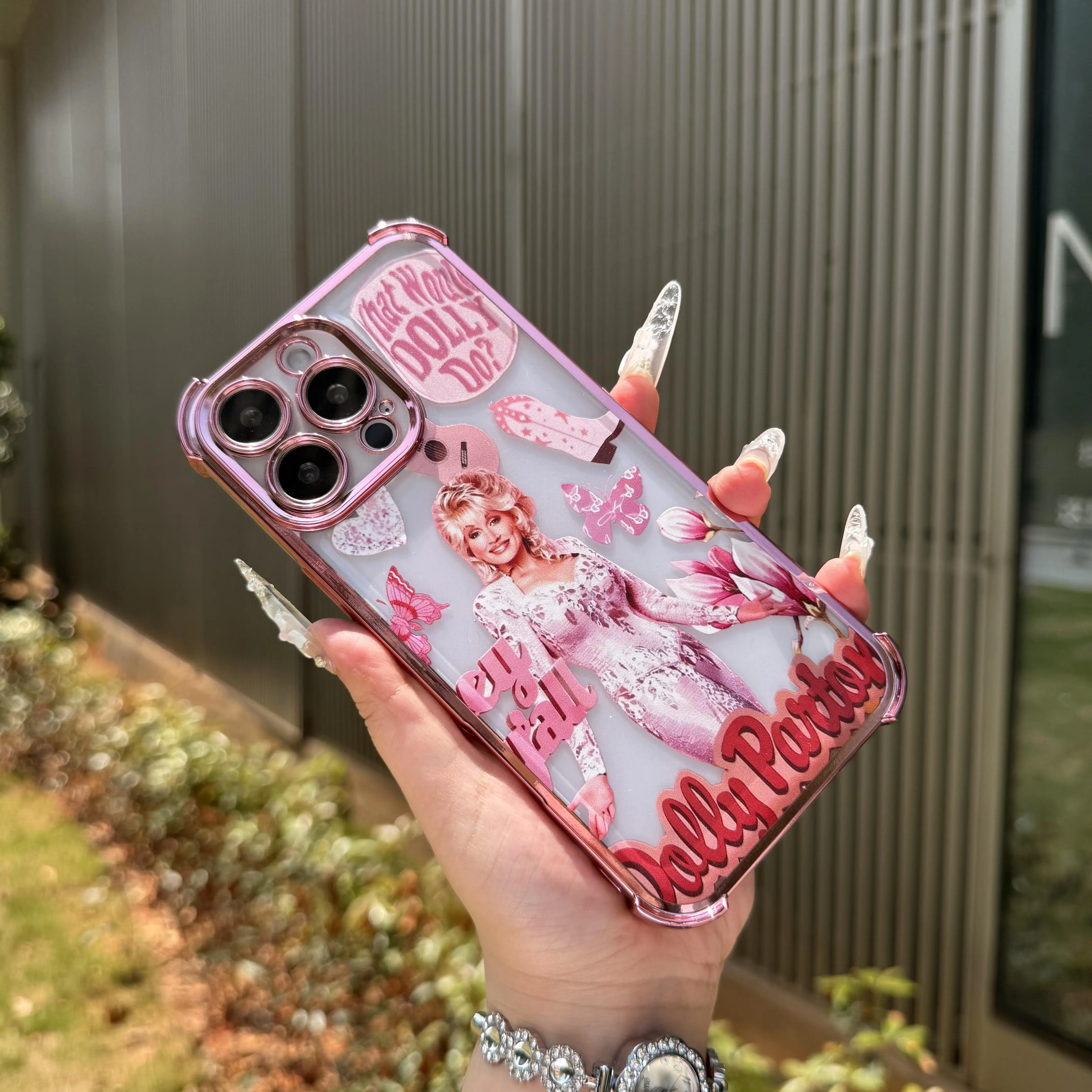 Dolly Parton Pink Coquette Phone Case|Dolly Parton Girly Pink Floral Collage For iPhone 17 Pro Max 16 15 14 13 12 11 for Samsung S21 S22 S23 S24 S25 S26 Phone Case|Tough Phone Case|Best Gift