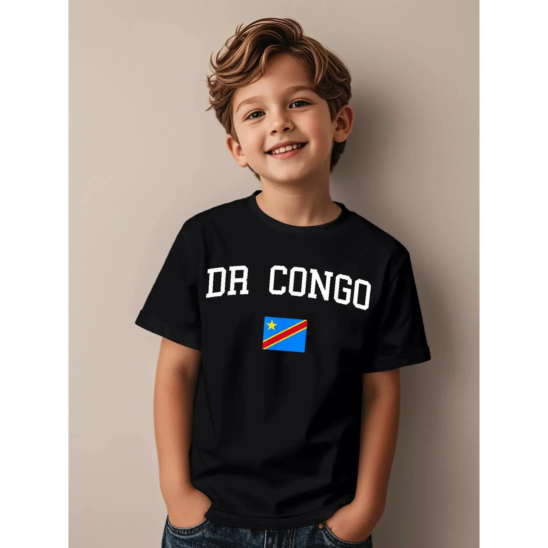 Congolese Flag Men Women Kids DR Congo T-Shirt Novelty Awesome Graphic Kid T-Shirt Casual Kid T Shirts Trending Tees Tops for Kid