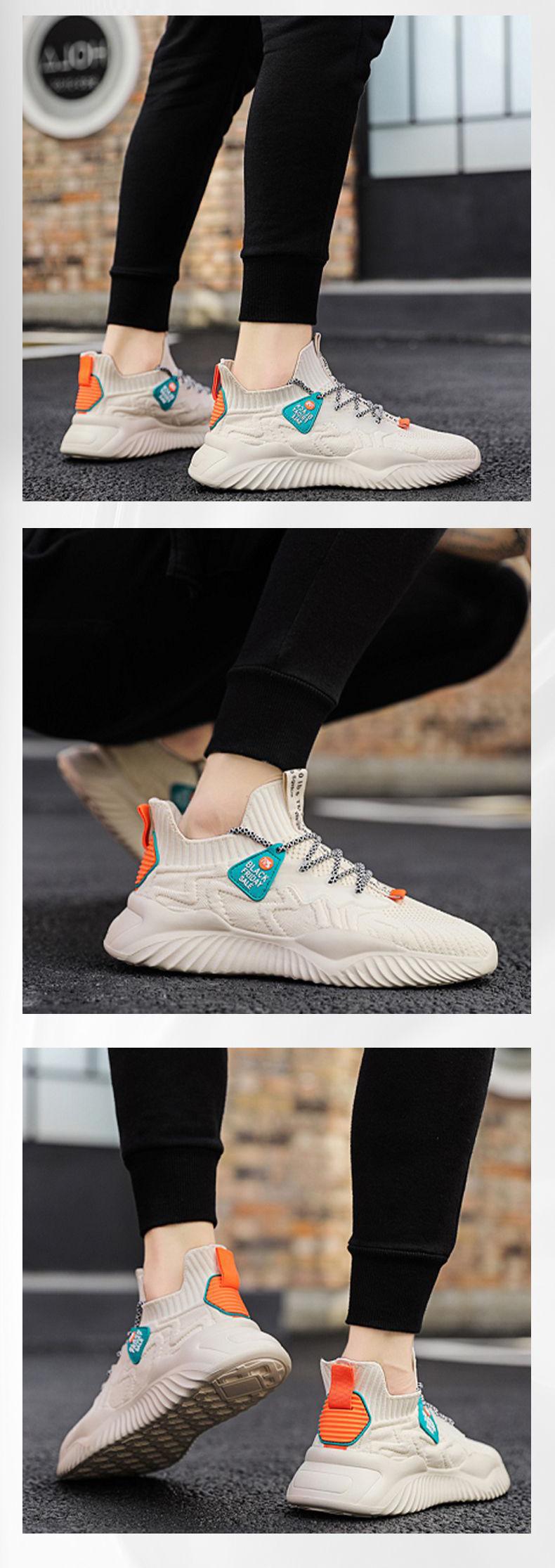 Mens Shoes New Breathable Coconut Shoes Versatile Sports Dad Shoes Flying Weave Fashion Shoes Casual Mesh Running Shoes