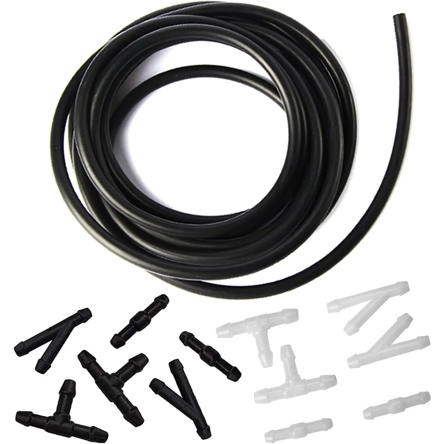 Windshield Washer Hose Kit - 4 Meter  Washer Fluid Hose with 12 count Hose Connectors, Suitable for  Windshield Washer Nozzle Installation, Connect  Water Pump and Nozzles