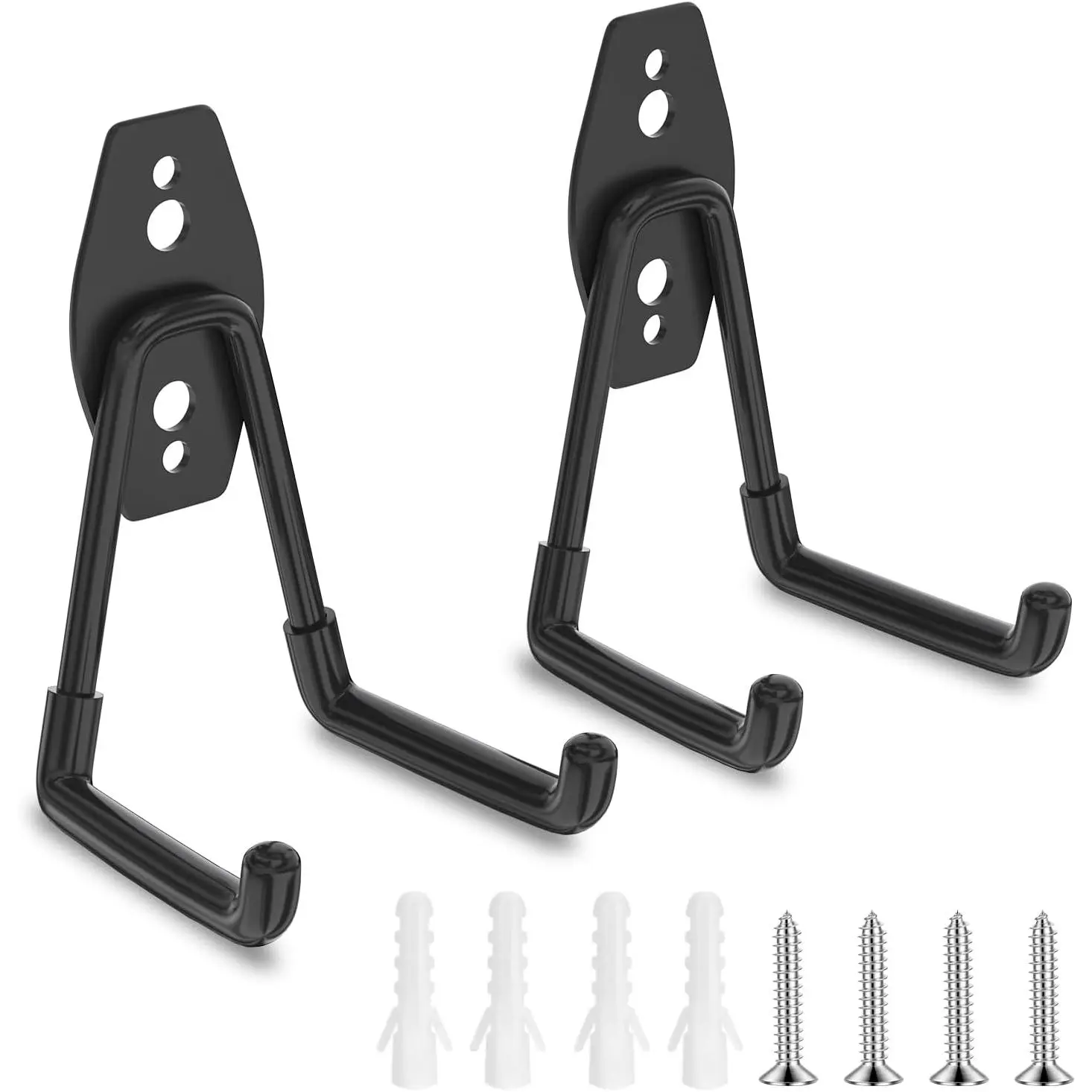 Garage Hooks Heavy Duty Garage Storage Hooks Wall Mount Hanger Utility Hook for  Garden Tools, Power Tools, , Shovel, Broom, Ladder, Bulk Items, 2 Pack