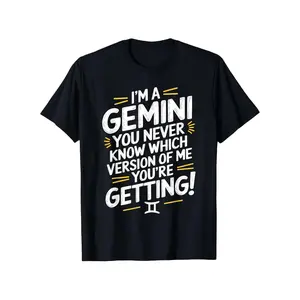 Funny Gemini Zodiac Sign Birthday Horoscope Astrology T Shirt, PLUS SIZE