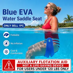 Blue EVA Water Saddle Seat, 1PC Foldable Pool Float Chair, No Inflation Non Inflatable Foam Floating Seat for Adults Kids, Lightweight Pool Lounger for Swimming Pool Lake Beach Summer Water Activities