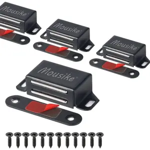 Cabinet Magnets 30lb Black Door Magnets with Strong Magnetic for Kitchen Cupboard Wardrobe Closet Cabinet Door Drawer Latch 4 Pack
