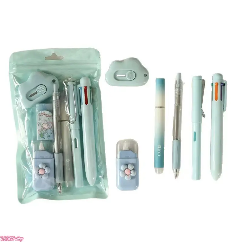 (Back To Shcool)7Pcs Cute Stationery Gift Set, Aesthetic Back to School Supplies Kit, Complete Student Learning Pack, Delicate Souvenir Gifts for Graduation, Classroom Rewards & Teen Daily Study