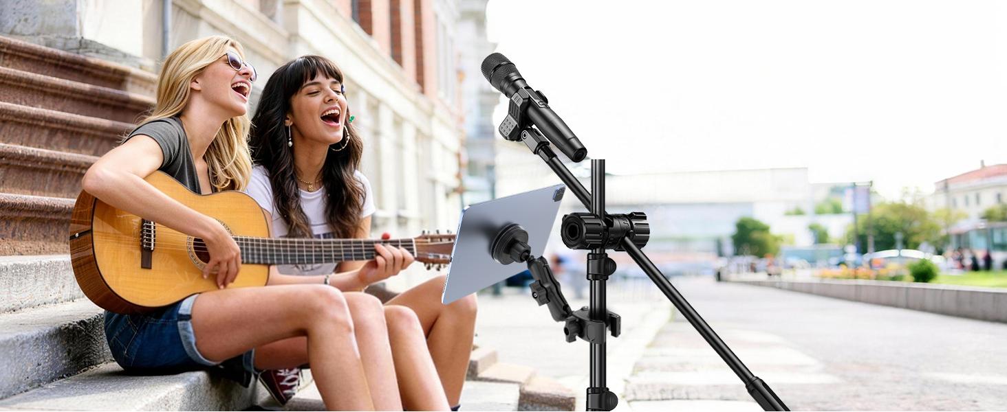 OHLPRO Magnetic Tablet Holder Treadmill & Exercise Bike, 360 °     Rotatable Microphone Stand Holder Mobile Phone Holder for Stationary Bicycle Spin Bike Pushchair Handlebar, Tablet Holder for Smartphones