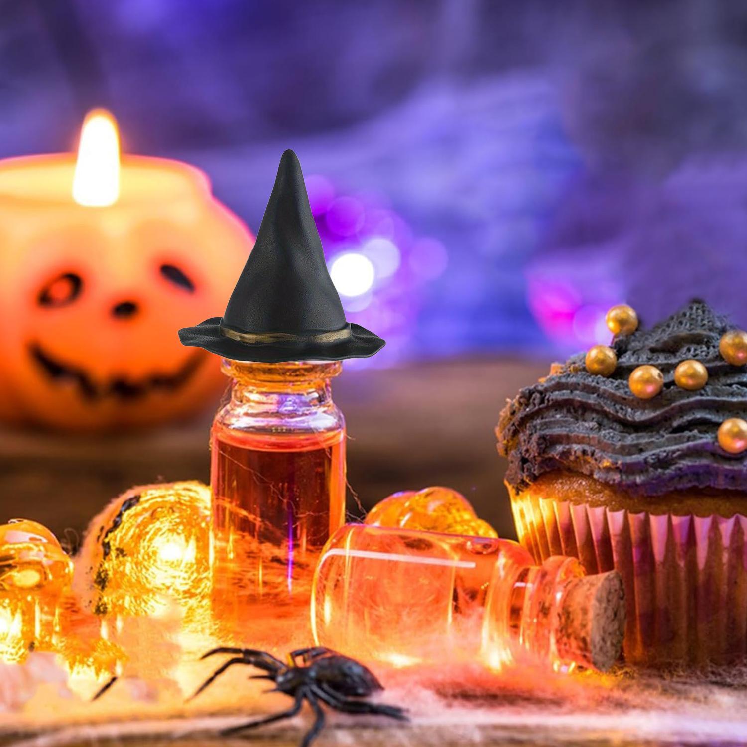 50Pcs Halloween Mini Witch Hats Set DIY Decorative Party Accessories for Theme Events