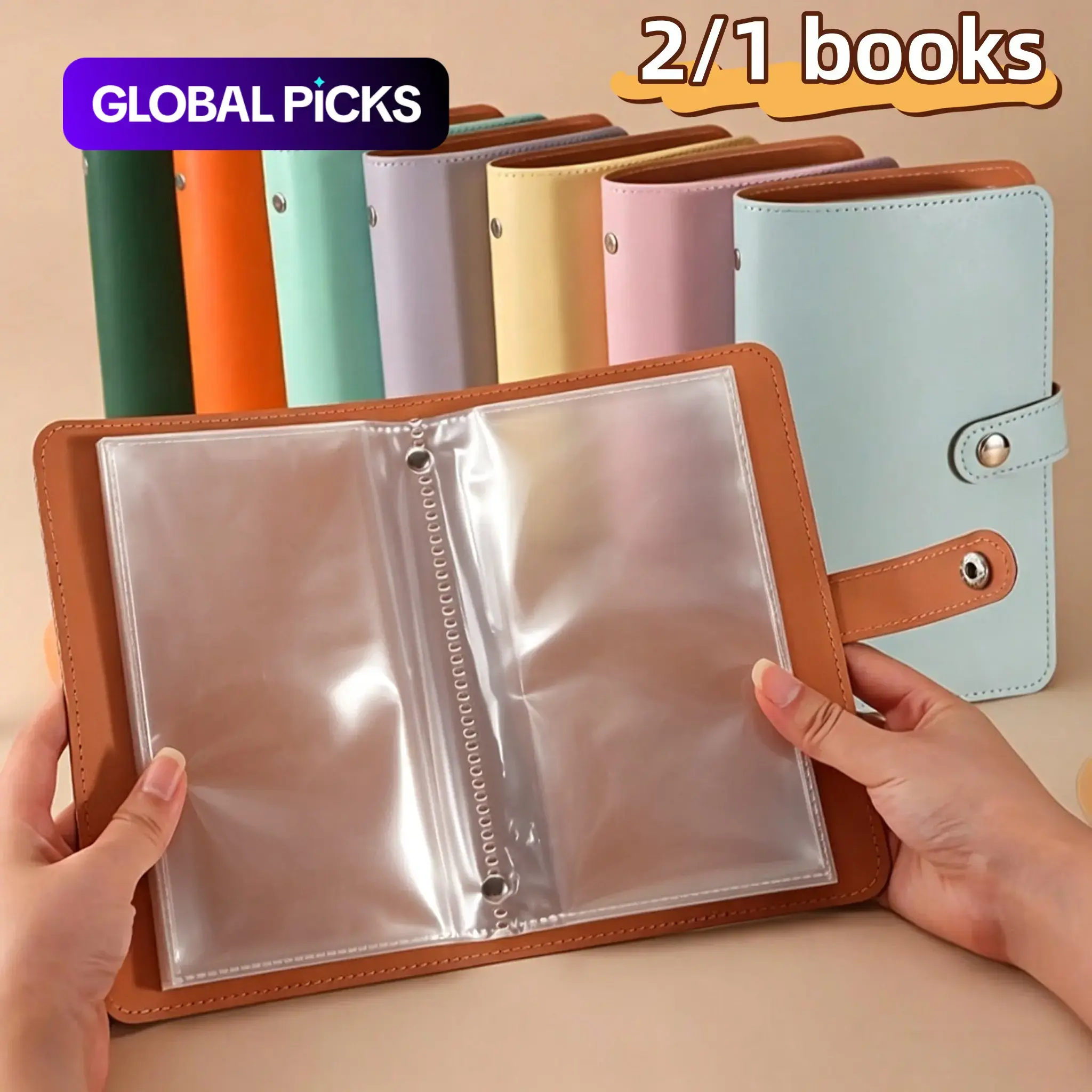 PU Material Savings Wallet Organiser, 50 Inner Pages, Holds 100 Bills, Stores Cash, Photos, Stamps, Cards, Large Capacity Cash Storage Notebook