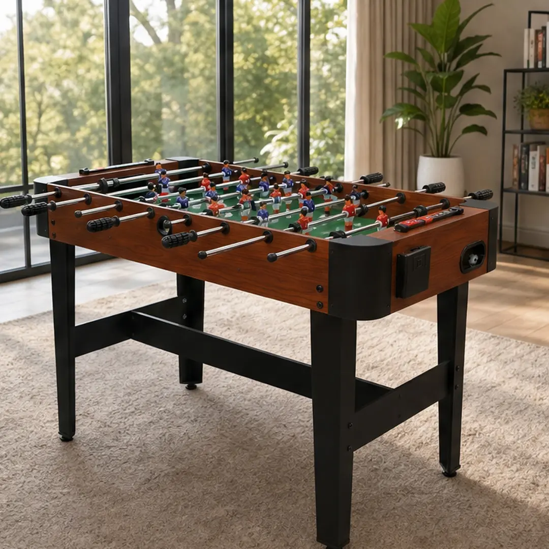 48" Width MDF+Steel Foosball Soccer Game Table - Wood Finish, Weight Adjustment, Family Fun, Indoor Game Room Use, 48x24x31in, Multiple Wood Color Options, for Adults, Foosball Table, 35.00 Lb, Friends, 24.00 W X 48.00 D X 31.00 H Inches, 48X24x31 Inches,