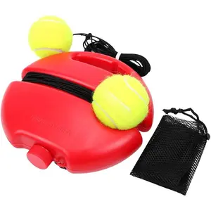Tennis Trainer Rebound Ball with String for Self Tennis Practice  Tool for Adults or  Beginners with 2 String Balls Elastic and a Portable Mesh Bag