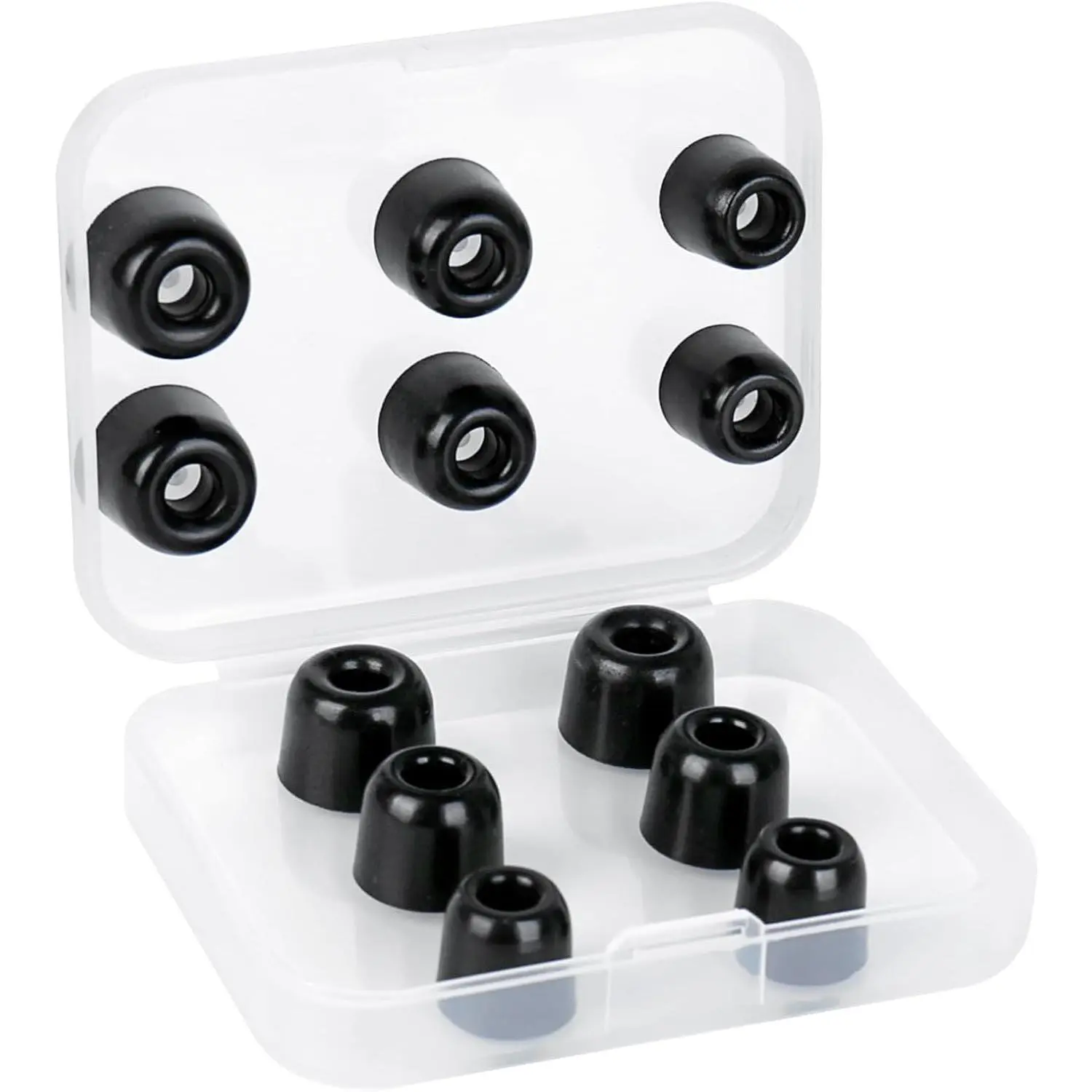 6 Pairs IEM Ear tips for KZ ZS10 Pro in ear , KBEAR KF02 Memory  Earbud Tips Noise Canceling Eartips for KZ ZS12 PRO-2, Castor-Pro, ZAR, ZAS, CCZ Melody, KS1, Tangzu, CCA CRA (L/M/S, Black)