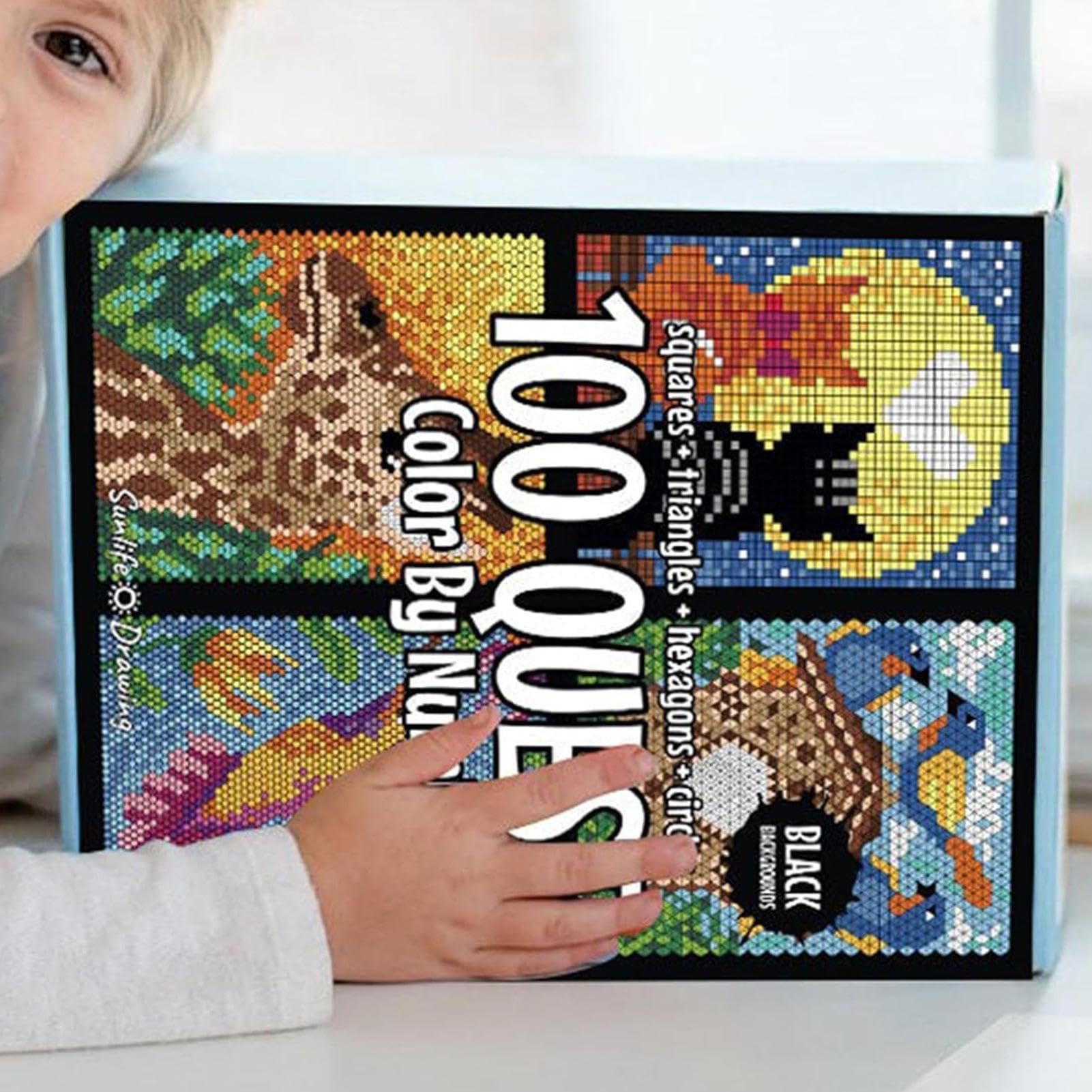 100 Questt Color-by-Number Book, 1 Count Large-Print Color-by-Number Coloring Book, Party Gift for Adults #GLOBAL PICKS