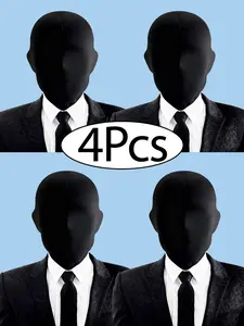 4 Pcs Face Mask for Men, Balaclava Full Face Mask, Breathable Winter Windproof Hood, Unisex Spandex Zentai Hood, Halloween Cosplay Costume