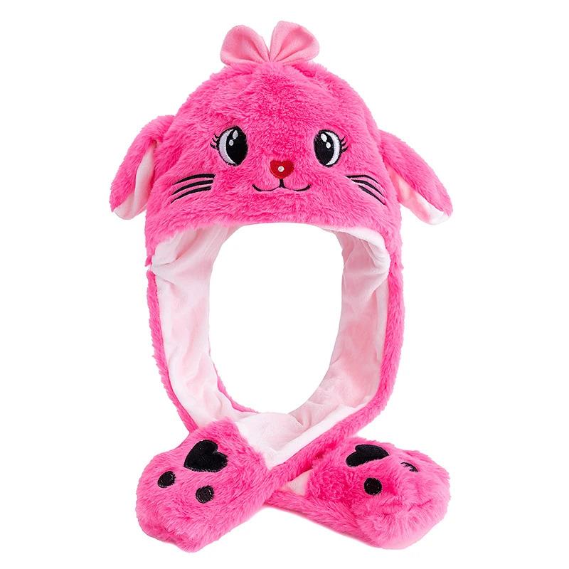 Hot Sale Unisex Funny Ear Hat Animal Style Couple Cute Ear Moving Up Cap Men Women Girls Rabbits Ears Plush Winter Lovely Hat ﻿