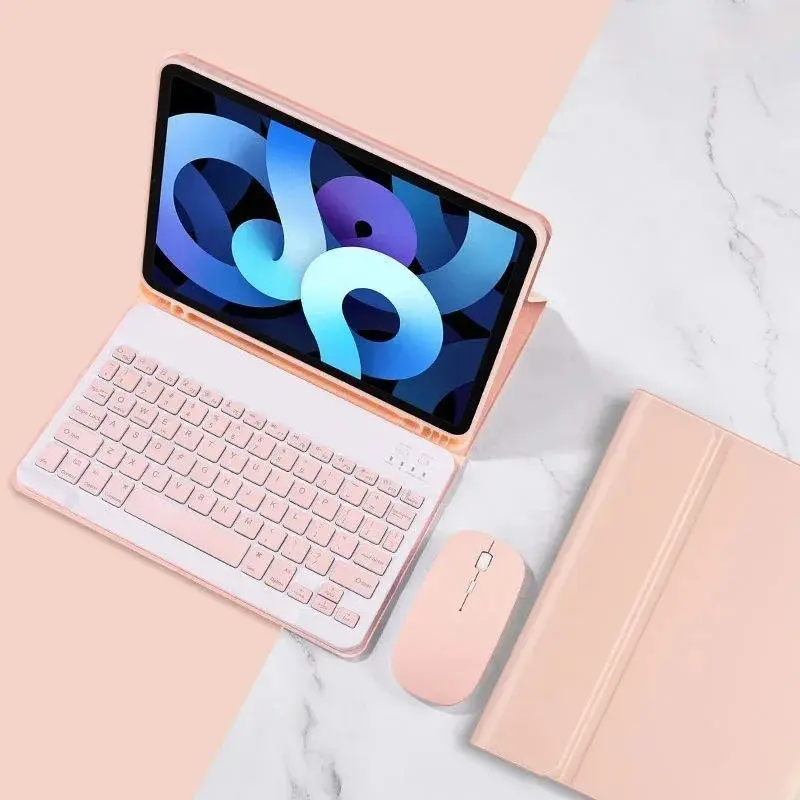Magnetic Pencil Slot Case, Durable PU Cover for iPad Air 6/5/4, 10th/11th Gen, 10.9 Inch Pro, 11 Air 3 Pro, 10.5 Cover, 7/8/9, 10.2 Inch Keyboard with Mouse Set Ipad Covers, Tablet Cover