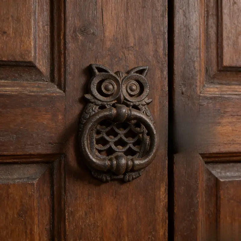 1pcs retro cute owl knocker-heavy Gothic cast iron door decoration, suitable for home, garden and farmhouse.