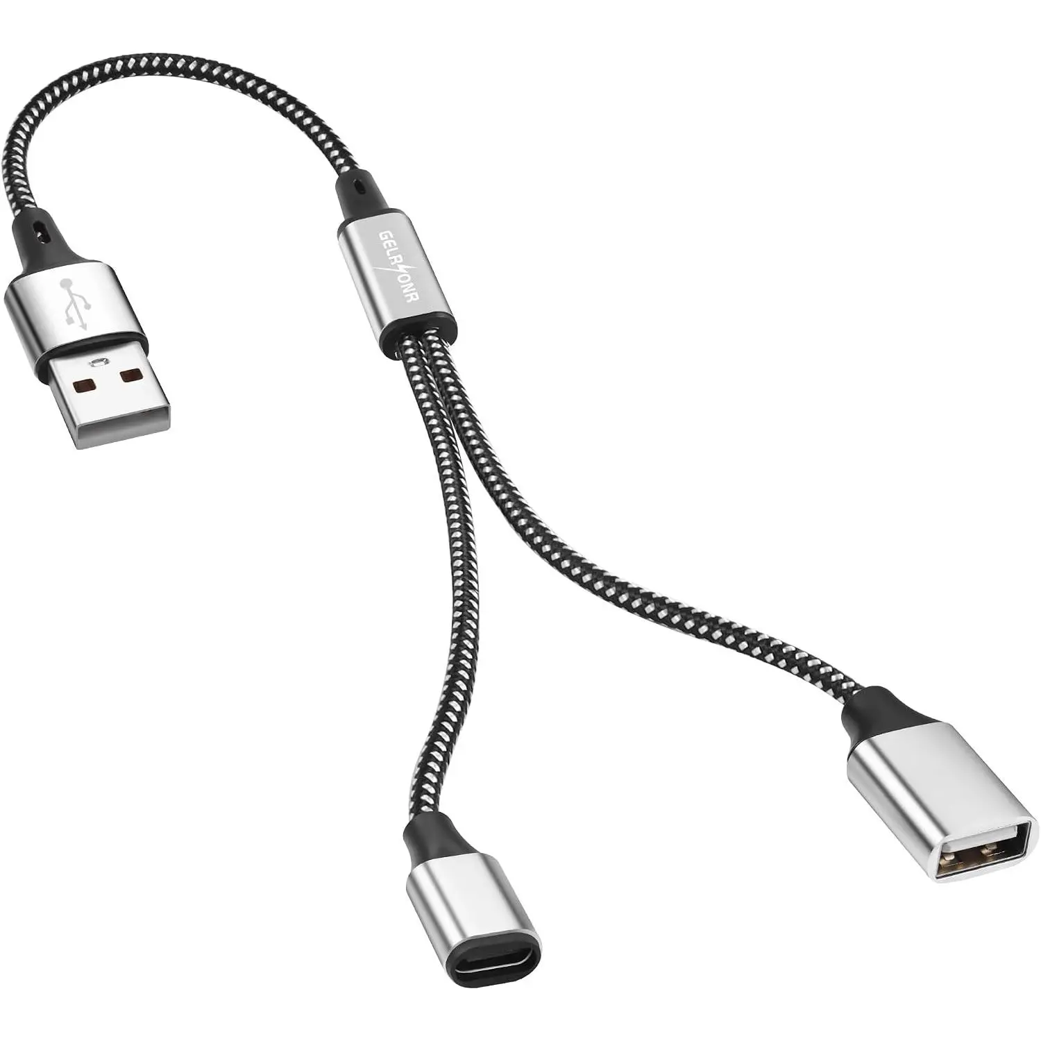 USB Splitter Y , USB A Male to 2 Female Extension Cord, USB 2.0 Splitter 2 Port for Laptop/Keyboard/Flash Drive/LED
