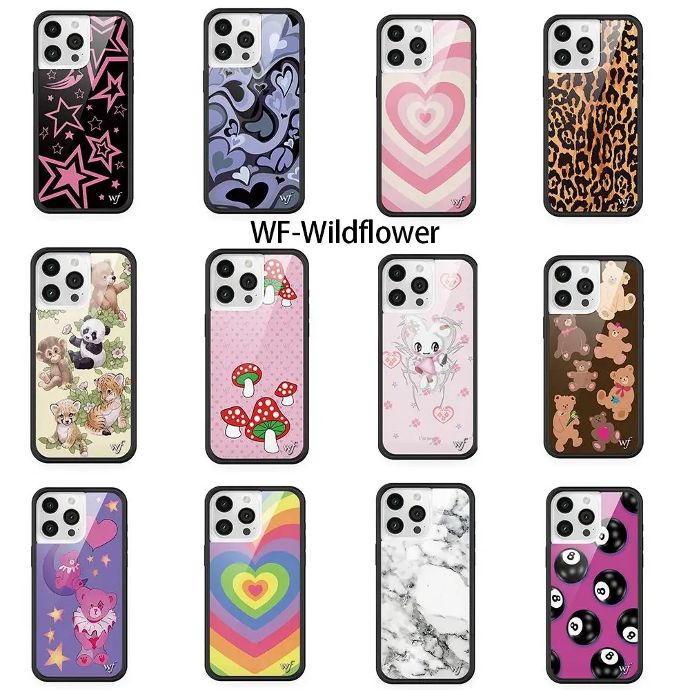 Wildflower 3D Star Mushroom   for iPhone  15 14 13 12 17 Pro Max Plus Air WF Bear  Leopard Safari Babies  vertical stripe  slim profile zebra Dual SIM Stylus-Enhanced Android shockproof gift phone tpu protective anti-drop case