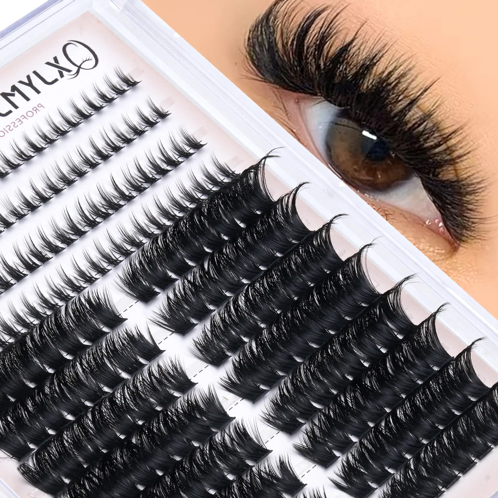 12 Rows 228 Pairs DIY False Eyelashes Set, Dense Cat Eye Single Cluster, Beginner Friendly, Natural Look for All Occasions, Luxurious 3D False Lashes