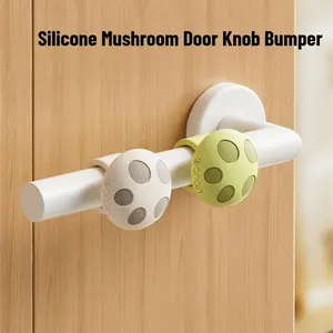 1Pc Silicone Mushroom Door Knob Bumper, No-Drill Door Stopper for Quiet Wall Protection and Anti-Collision