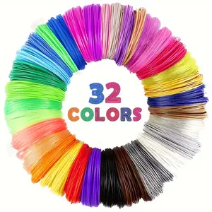 32 Colors 1.75mm 3D Pen PLA Filament Refills, 10 Feet Per Color, Total 320 Feet Sample Pack, Compatible with MYNT3D / SCRIB3D Printing Pen