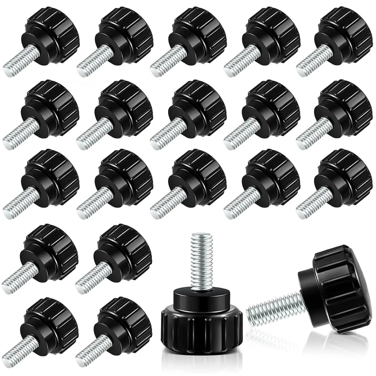 20 Pcs M4 x 10 mm Threaded Knurled Thumbscrew, Monitor Screws Vesa Mount Screws Carbon Steel Clamping Knobs Grip Thumb Screw Mounting Thumb Screw