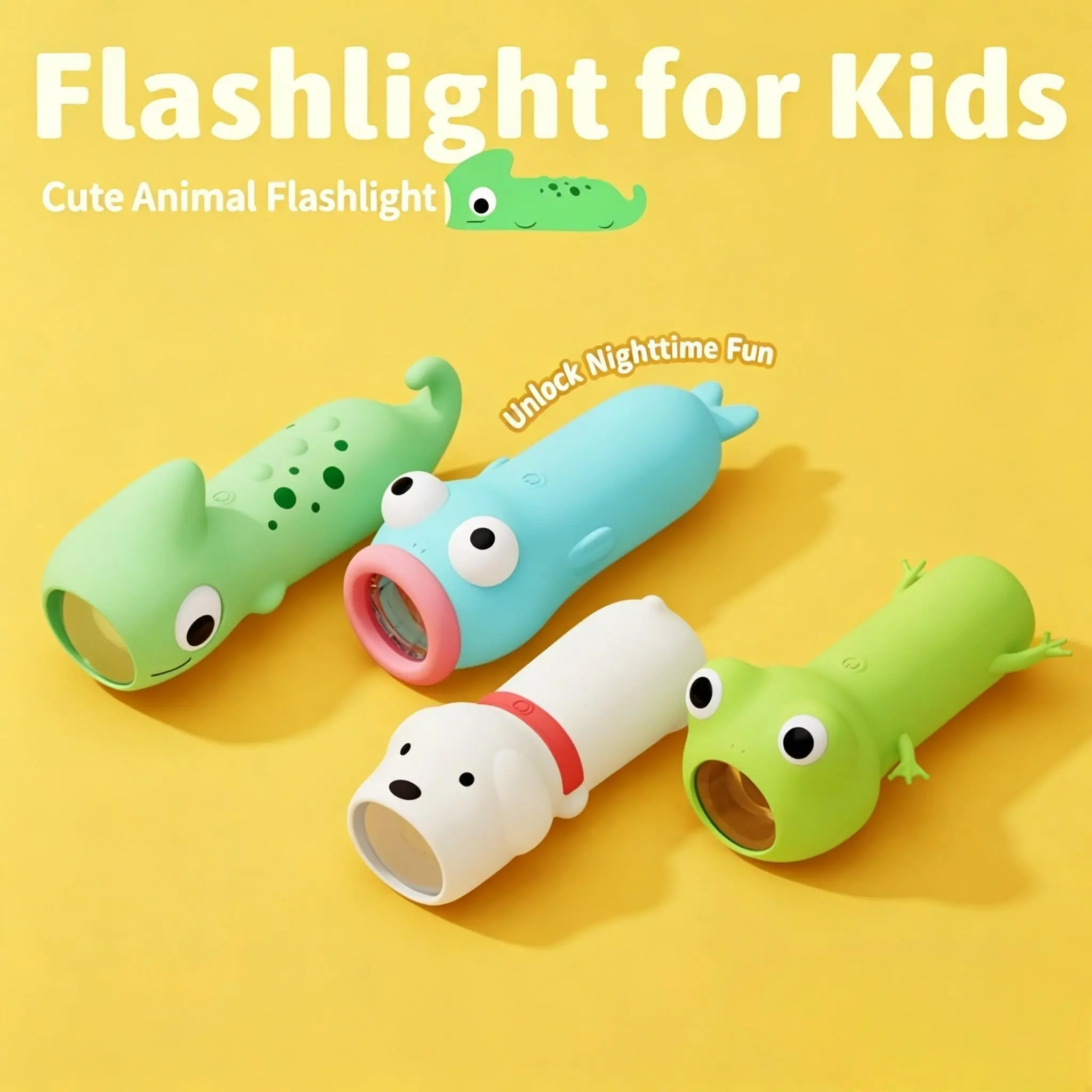 Cute Silicone Flashlight Night Light, Adjustable Brightness, Sos Mode, USB Rechargeable, 1200mah Battery, Halloween Christmas Gift