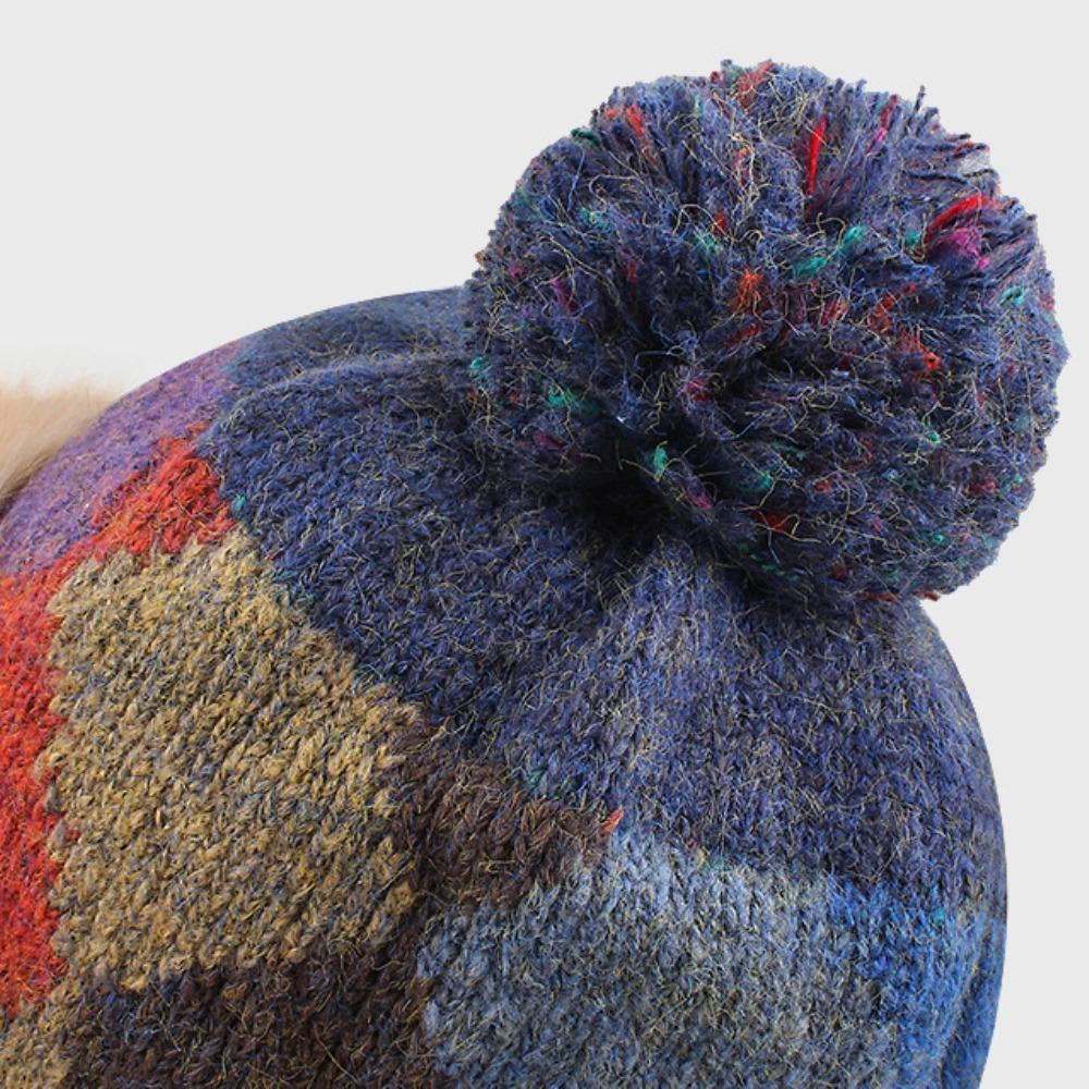 HT4914 New Autumn Winter Hat for Women Russian Hat Ladies Thick Warm Knitted Hat Fluffy Fur Colored Snow SKi Earflap Cap Ushanka