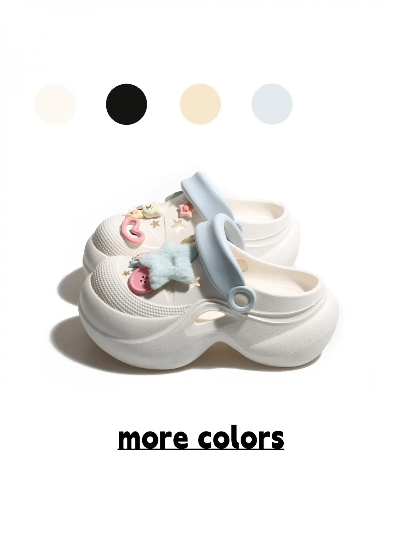 Women's Plush Star Thick Sole Sandals, Adjustable Strap, Sporty Style, All Seasons, Eva Material, Sweet Cool Look, Home & Outdoor Wear, Bedroom Sandals