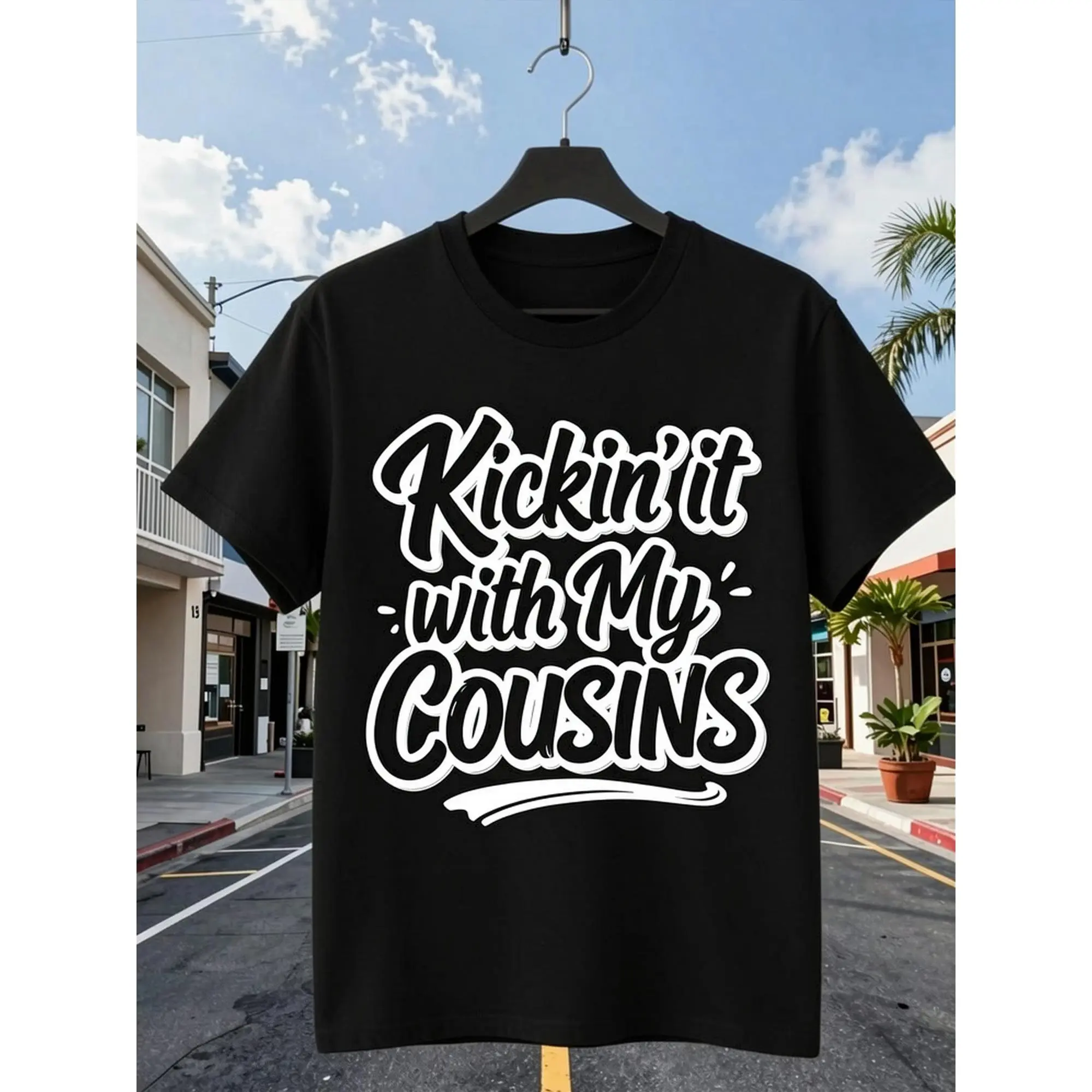 [100% Cotton] 100% Cotton  Funny Cousins Matchi |   Suitable for Spring, Summer, And Autumn |   Daily And Holiday Wear |   S-XXXL Size |   Fashion Design |   Breathable Short-Sleeved Shirt |   Vintage Style |   Crew Neck |   Slight Stretch Fabric |   Regu
