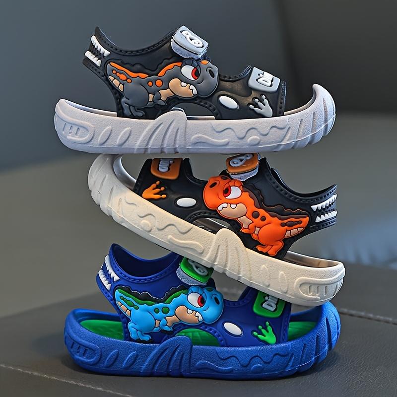 Cool Summer Sandals for Boys, Stylish Dinosaur Designs, Comfortable for The Beach, Perfect for Students