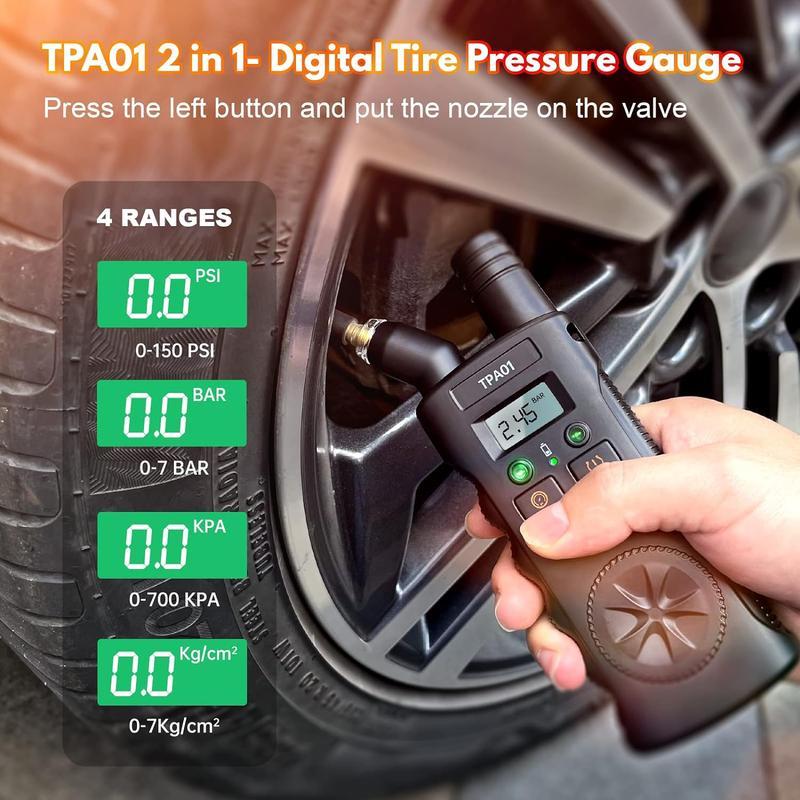 SUNDAY MIRTH [Limited Time Event]TPMS Relearn Tool Digital Tire Pressure Gauge TPA01 Plus 2 in 1 Tire Monitor System Activation Tool for GM Buick/Chevy/Cadillac,TPMS Sensor Reset Tool
