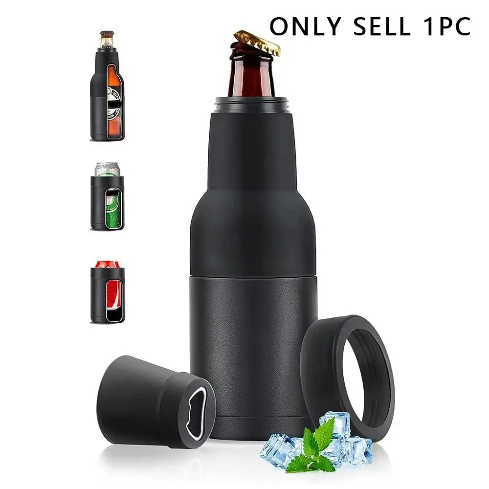 16oz Insulated Cooler Bottle, Beer Bottle Chiller, Stainless Steel Thermal Cup, Multi-Functional Cooling Container, Vacuum Insulated Flask, Model Zjxrgm240308845