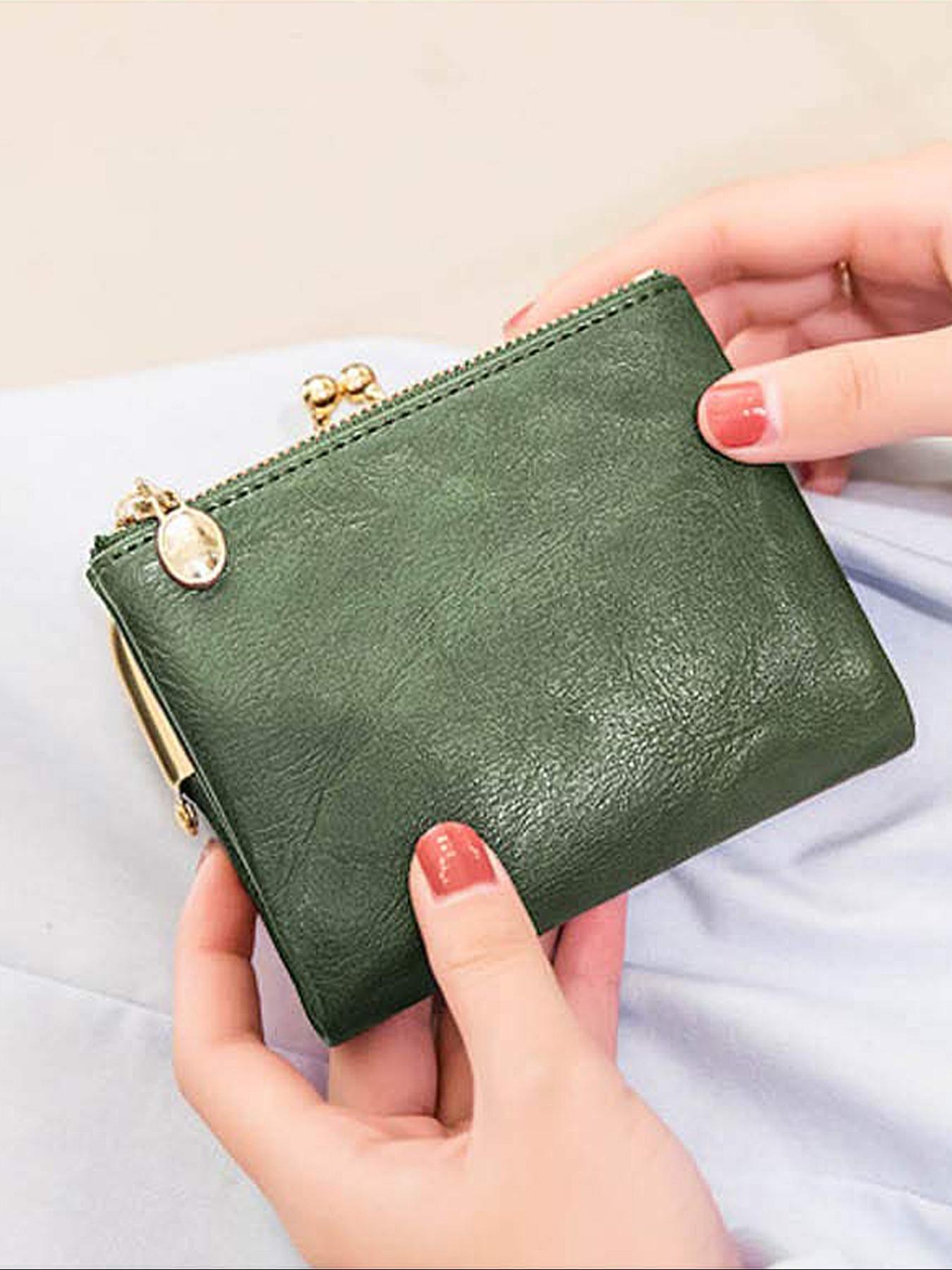 Women's Fashionable Solid Color Kiss Lock Wallet, Casual Versatile Coin Purse for Daily Used, Trendy All-match & Exquisite Wallet for Birthday Gift