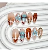 Red Press on Nails Short - Square Fake Nails with Leopard Print Design - French Tip False Nails Press ons - for Women Christmas Manicure 24Pcs