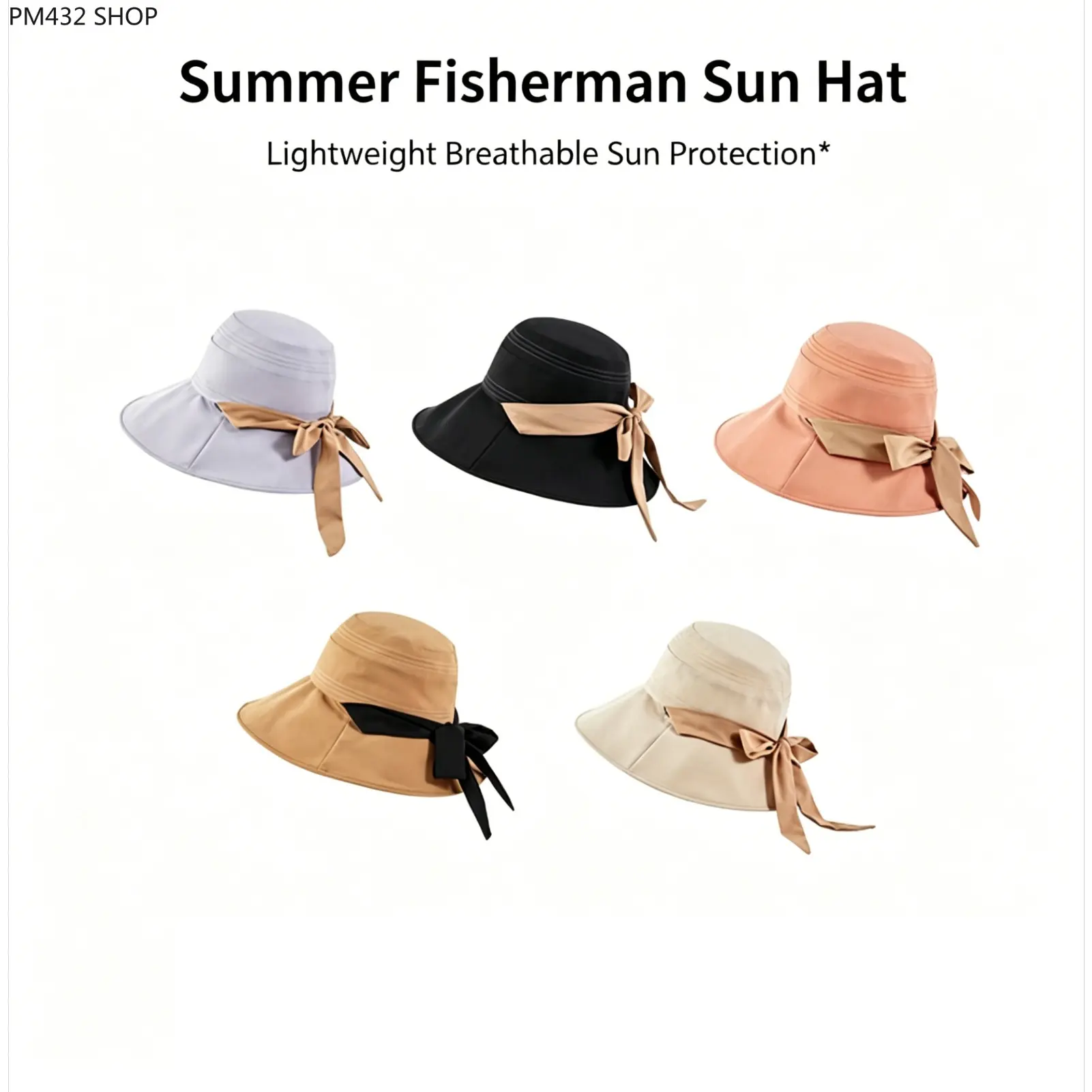 Women’s Wide Brim Sun Hat with Bow – UV Protection Bucket Hat, Breathable Summer Fisherman Hat, Lightweight Foldable Beach Sun Cap for Travel & Outdoor Wear
