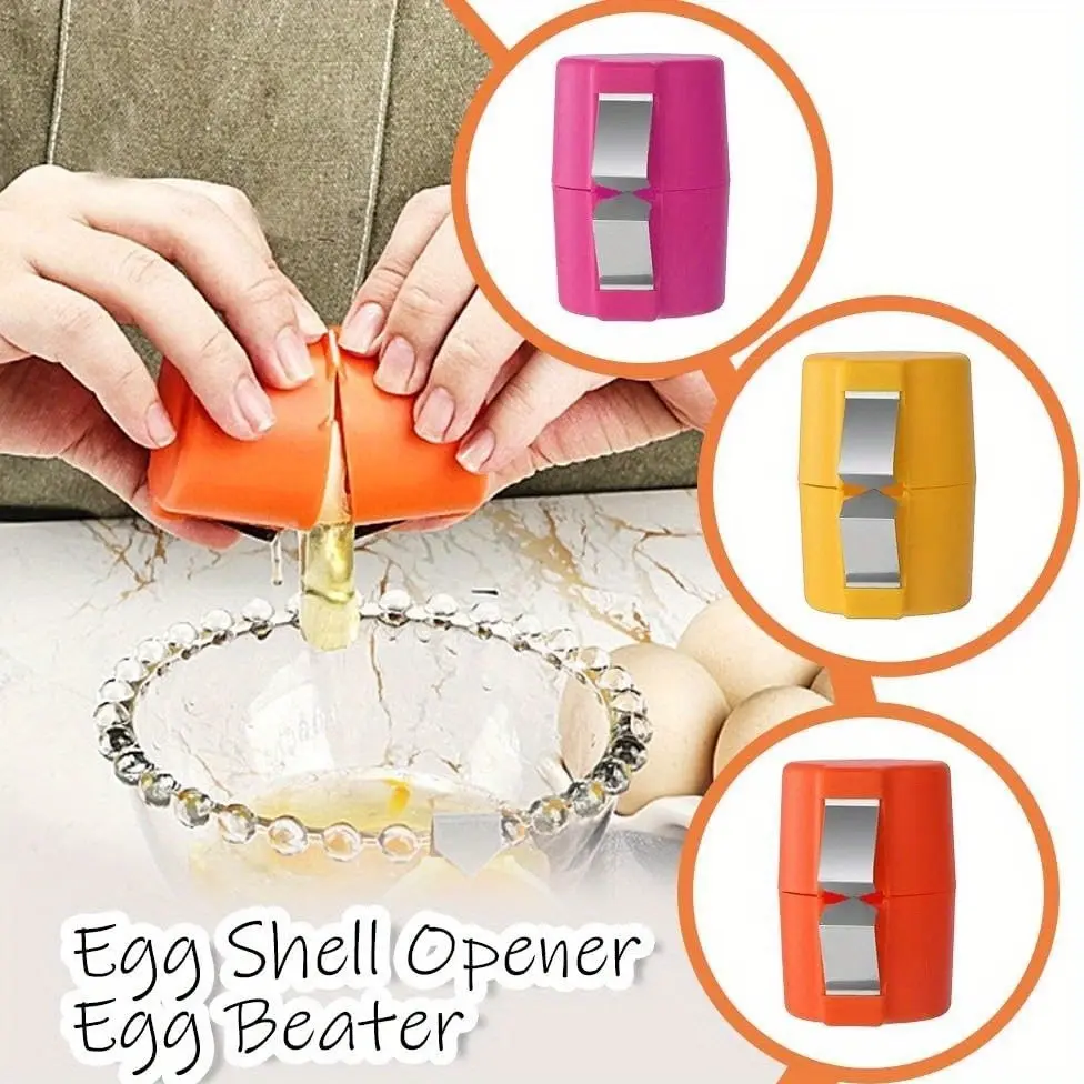 3pcs 2025 Eggshell Opener, Manual Stainless Steel Eggshell Crusher, Boiled Egg Sheller, Egg Chunk Separator, Handheld Eggshell Crusher Knife Tool for Cooking Service