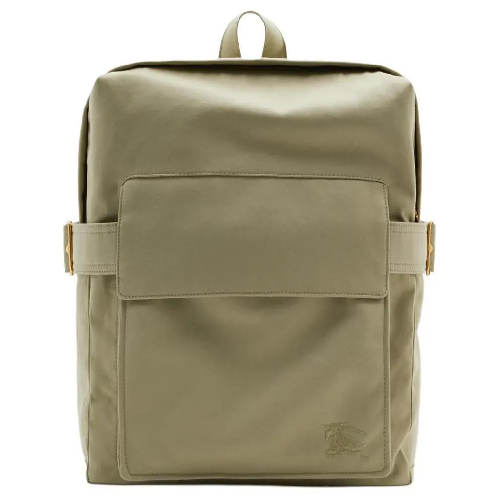 Burberry Equestrian Knight Print Polyester Backpack for Men in Military Green