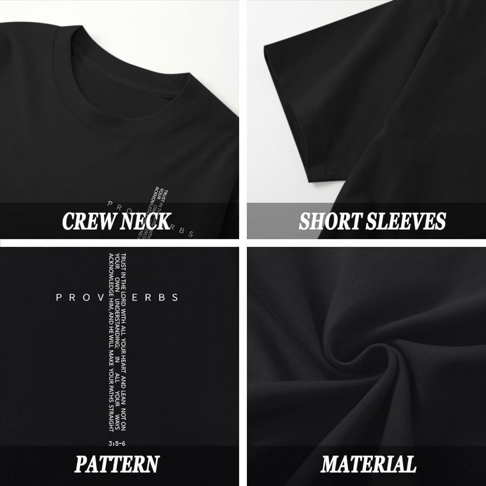 Vintage Inspired Christian T Shirts for Men Religious Graphic Cotton Tee with Cross Print Comfort Fit Short Sleeve Casual Top Biblical Apparel