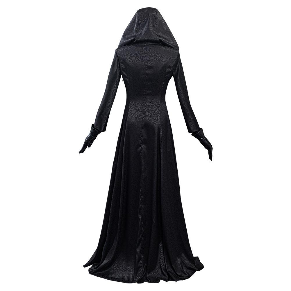 Evil Cosplay Costume Dress Girl Lady Halloween Women Necklace Earring Black Carnival Set Disguise Adult Suit Accessories