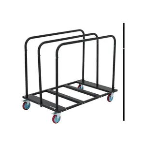 1800 LBS Capacity Folding Table Cart Dolly with 5" PU Swivel Wheels, Adjustable Drywall Dolly Cart with Locking System for Party, Event, Hotel, Warehouse