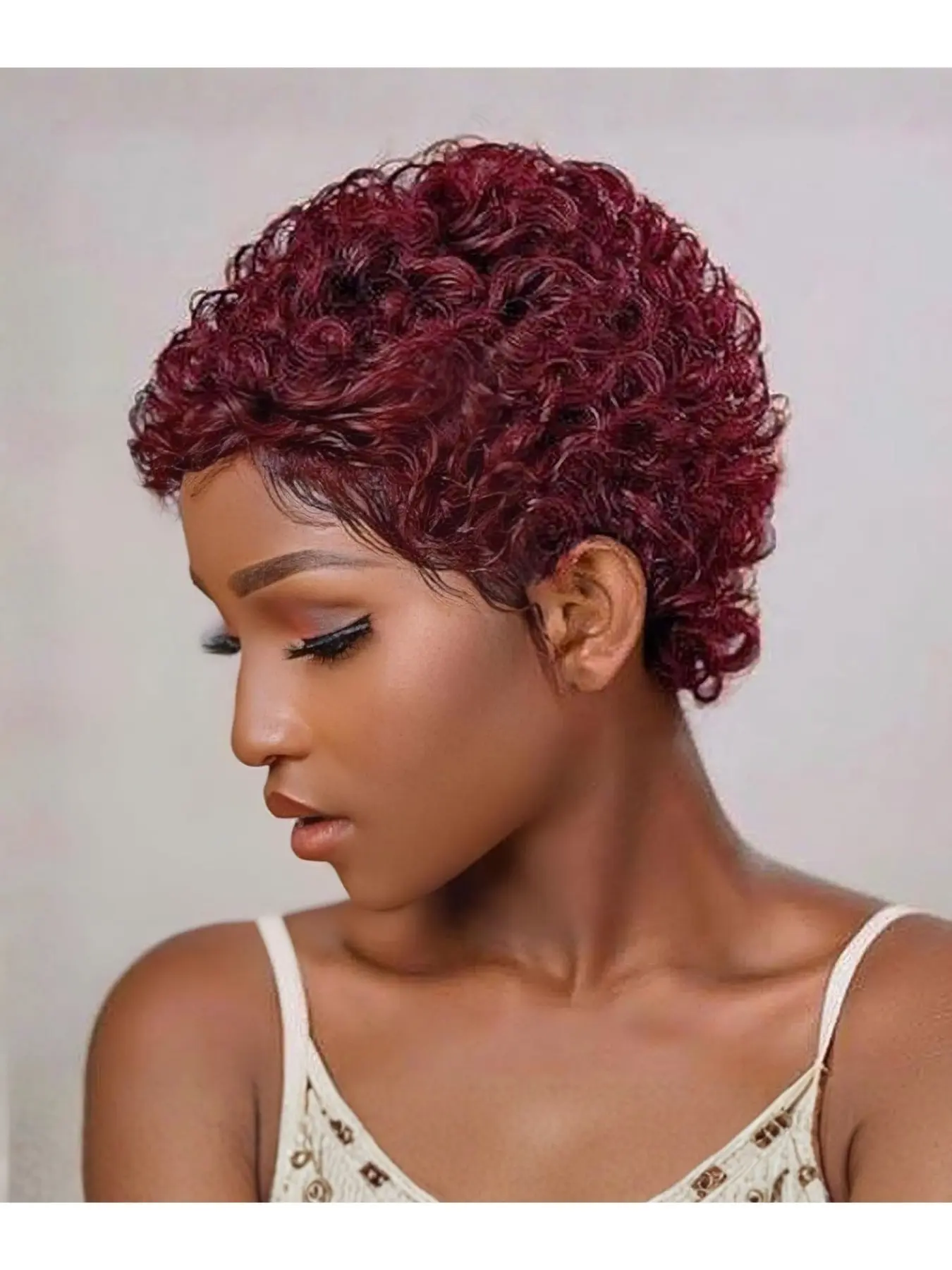 Curly Pixie Cut Wig 100% Human Hair for Black Women Short Layered Pixie Cut Human Hair Wigs, Chic Elegent Short Curly Wear and Go Glueless Natural Black Color Pixie Curly Wigs for Daily Use