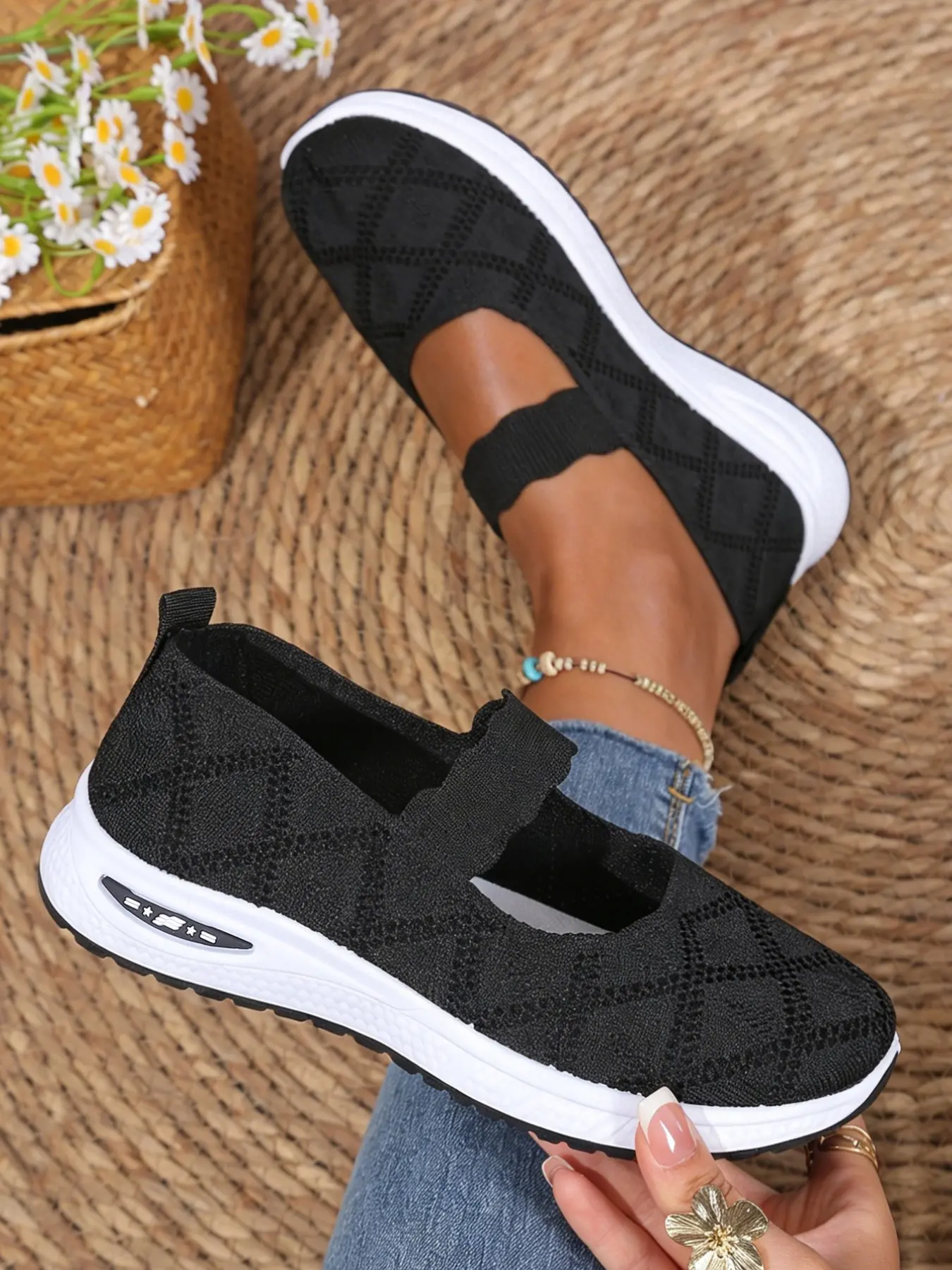 No-Tie Casual Slip On Slip Ins Shoes for Women - Breathable Wedge Sneakers for Nurses, Teachers & Daily Work Slip On Footwear