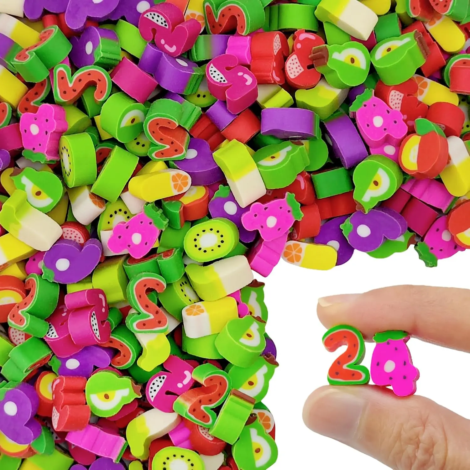 200-Count Cute Love-Design Mini Rubber Erasers, Bulk Themed Office Stationery for Classroom Rewards, Party Favors